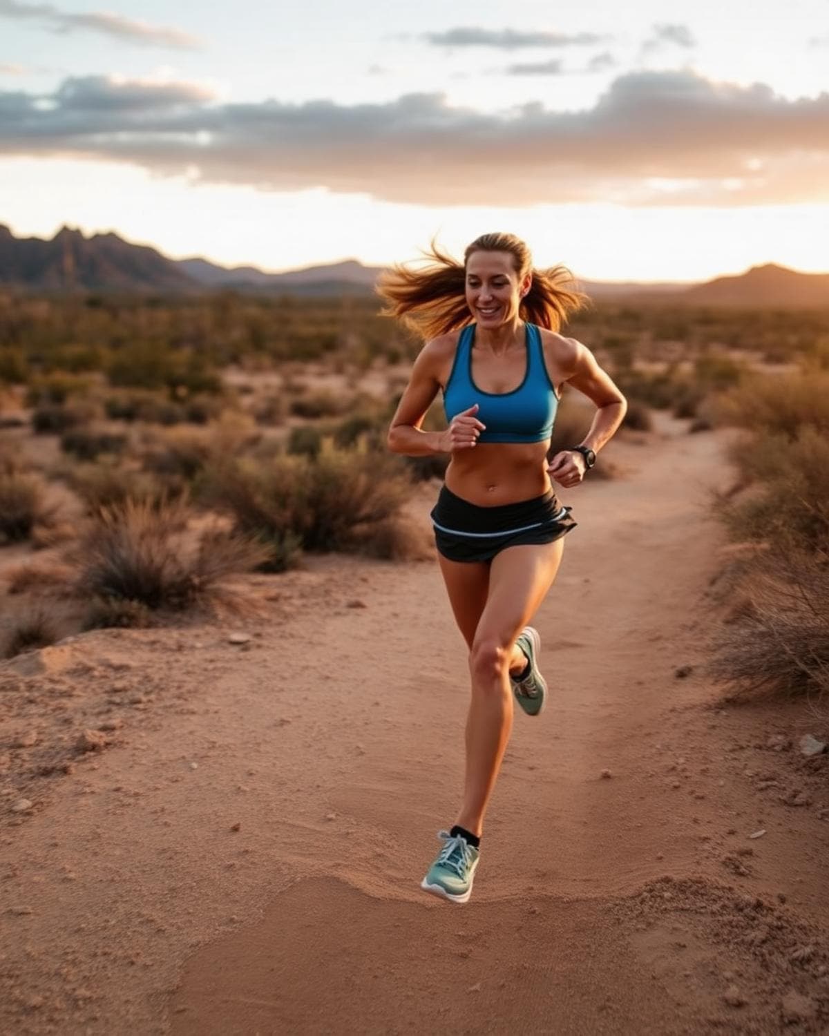Runner on desert trail